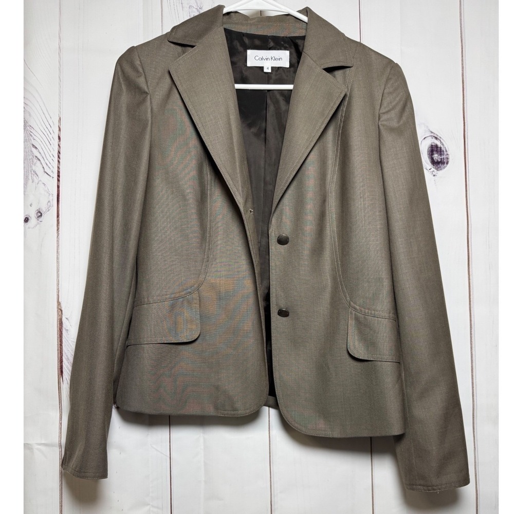 Calvin Klein Woman's‎ Taupe Blazer / Size 4 / Sku0026